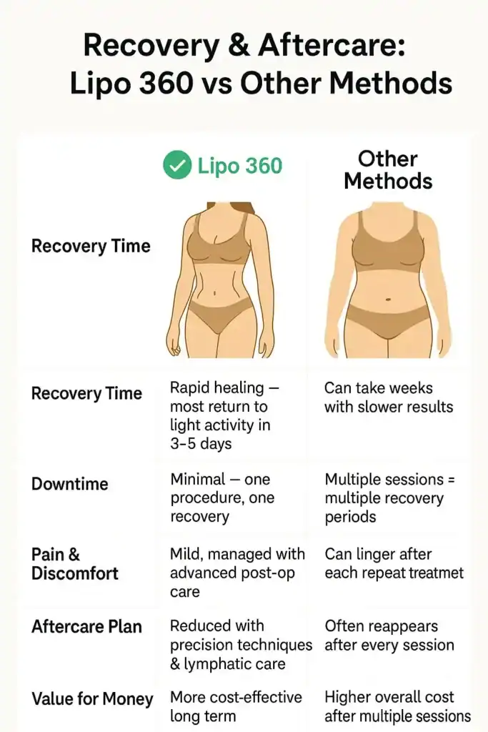 Recovery and Aftercare for Fat-Dissolving Surgery 2 Table to show fat dissolving injection aftercare Nuneaton